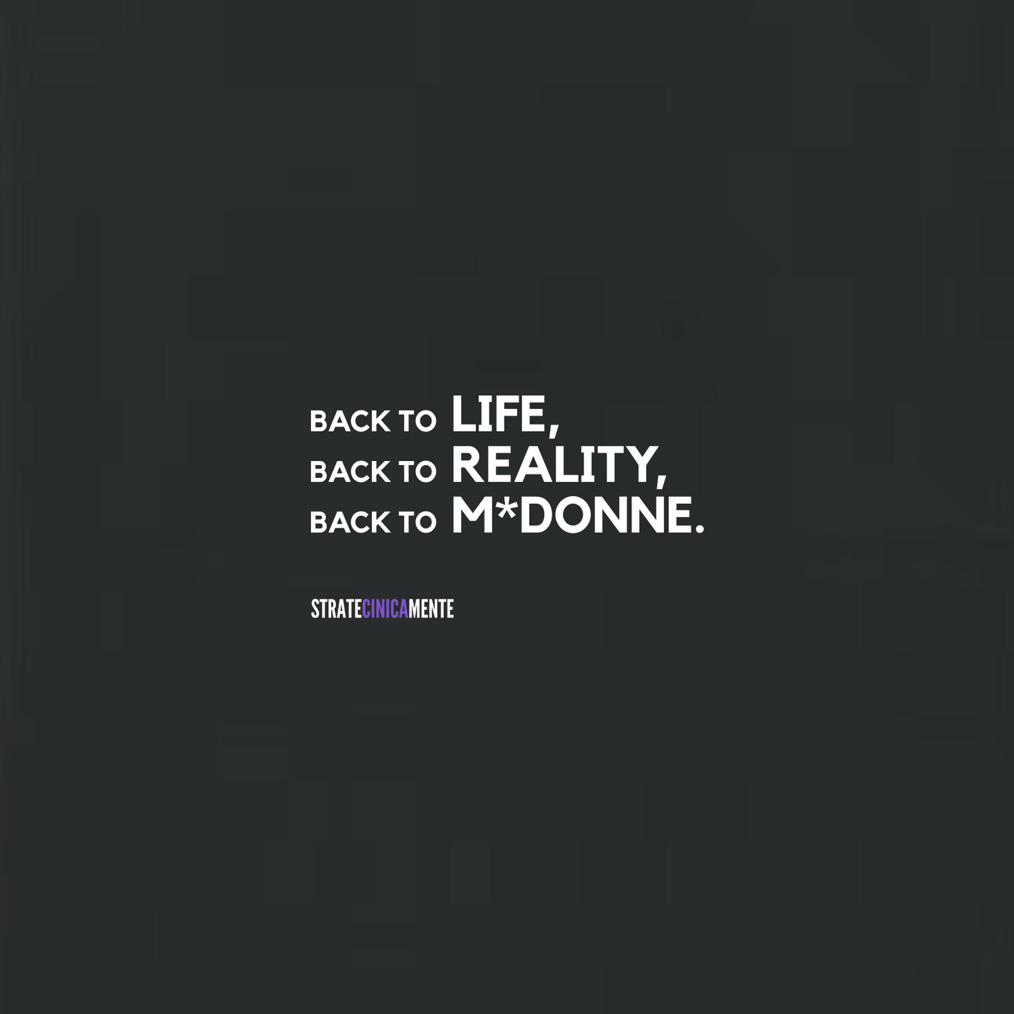 Felpa girocollo BACK TO REALITY