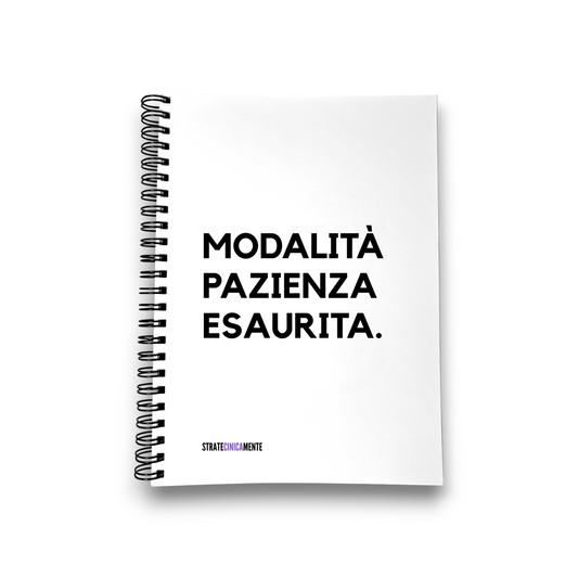 Quaderno MODALITÀ PAZIENZA ESAURITA